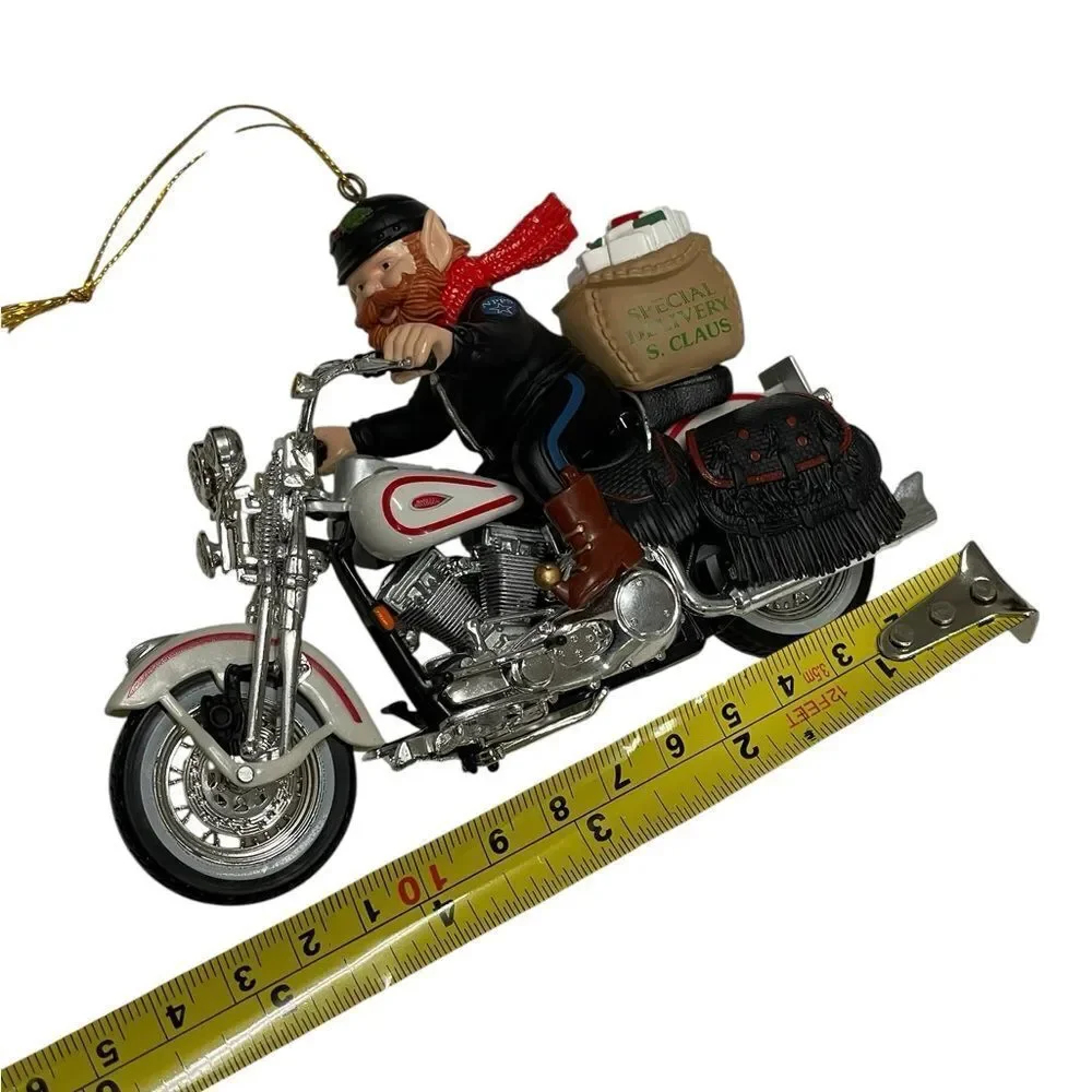 HARLEY DAVIDSON Santa Claus Motorcycle Ornament - Red and Silver